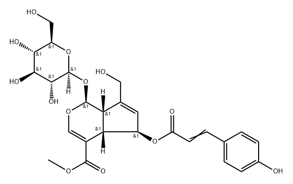 (E)-6-O-(p-coumaroyl)scandoside methyl ester 구조식 이미지