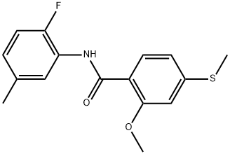 N-(2-Fluoro-5-methylphenyl)-2-methoxy-4-(methylthio)benzamide Structure