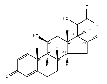 2-((8S,9R,10S,11S,13S,14S,16R,17R)-9-fluoro-11,17-dihydroxy-10,13,16-trimethyl-3-oxo-6,7,8,9,10,11,12,13,14,15,16,17-dodecahydro-3H-cyclopenta[a]phenanthren-17-yl)-2-hydroxyacetic acid Structure