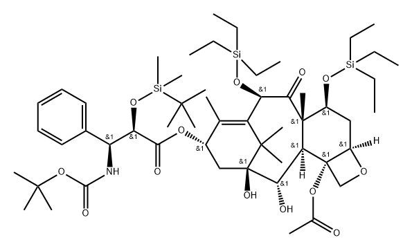 2-Debenzoyl Docetaxel 2'-tert-Butyldimethylsilyl 7,10-Tris(triethylsilyl) Ether Structure