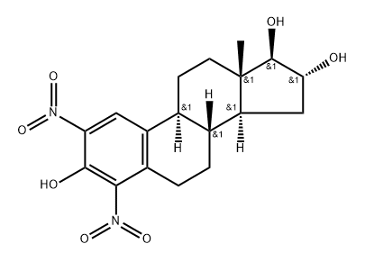 (8S,9S,13S,14S,16R,17R)-13-methyl-2,4-dinitro-6,7,8,9,11,12,14,15,16,1 7-decahydrocyclopenta[a]phenanthrene-3,16,17-triol Structure