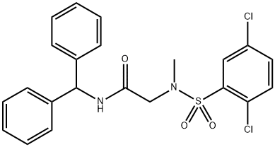 Acetamide, 2-[[(2,5-dichlorophenyl)sulfonyl]methylamino]-N-(diphenylmethyl)- 구조식 이미지