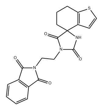 1'-[2-(1,3-dioxo-2,3-dihydro-1H-isoindol-2-yl)ethyl]
-6,7-dihydro-5H-spiro[1-benzothiophene-4,4'-imid
azolidine]-2',5'-dione Structure