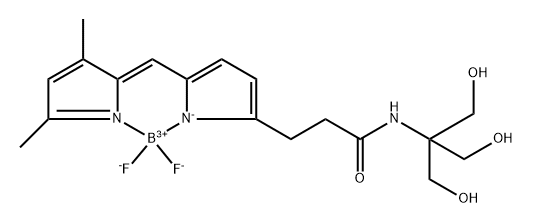 Boron, [5-[(3,5-dimethyl-2H-pyrrol-2-ylidene-κN)methyl]-N-[2-hydroxy-1,1-bis(hydroxymethyl)ethyl]-1H-pyrrole-2-propanamidato-κN1]difluoro-, Structure