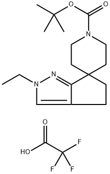 tert-butyl 2-ethy!-4.5-dihydr^H-spirofcyctopentalcJpyrazole-e^^ipendinel-r-carbQxyiate Structure