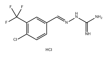 Hydrazinecarboximidamide, 2-[[4-chloro-3-(trifluoromethyl)phenyl]methylene]-, hydrochloride (1:1) Structure