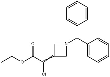 Ethyl 2-(1-benzhydrylazetidin-3-ylidene)-2-chloroacetate Structure