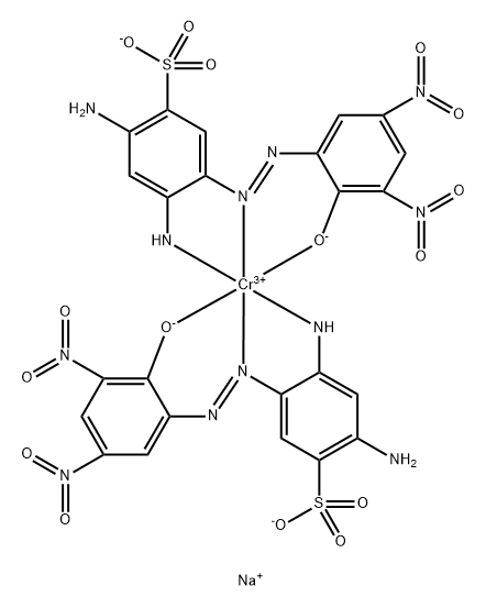 Chromate(1-), bis[2,4-diamino-5-[(2-hydroxy-3,5-dinitrophenyl)azo]benzenesulfonato(2-)]-, sodium  Structure