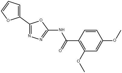 Benzamide, N-[5-(2-furanyl)-1,3,4-oxadiazol-2-yl]-2,4-dimethoxy- Structure