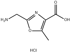 2-(aminomethyl)-5-methyl-1,3-oxazole-4-carboxylic acid hydrochloride Structure