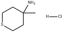 2H-Thiopyran-4-amine, tetrahydro-4-methyl-, hydrochloride (1:1) Structure