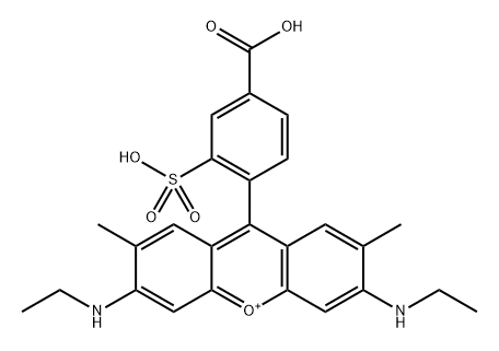 Xanthylium, 9-(4-carboxy-2-sulfophenyl)-3,6-bis(ethylamino)-2,7-dimethyl- (9CI, ACI) Structure