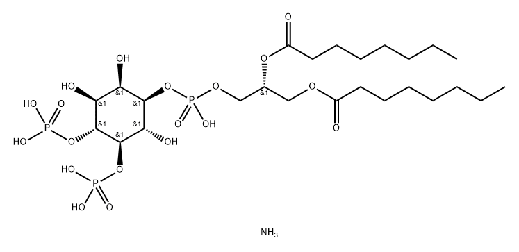 1,2-dioctanoyl-sn-glycero-3-phospho-(1'-Myo-inositol-4',5'-bisphosphate) (aMMoniuM salt) 구조식 이미지