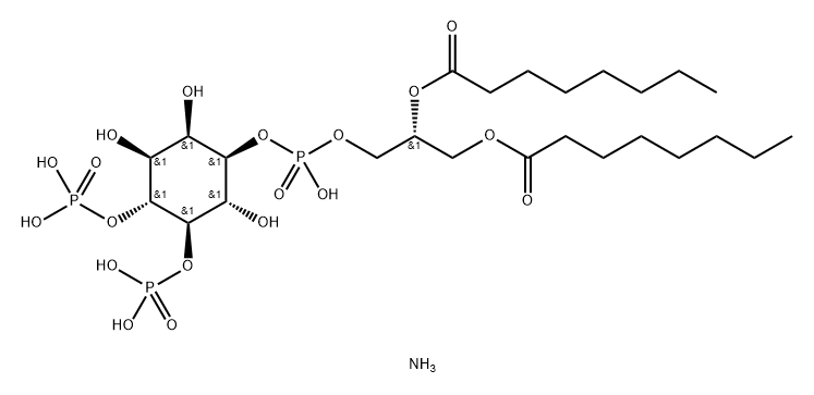 1,2-dioctanoyl-sn-glycero-3-phospho-(1'-Myo-inositol-4',5'-bisphosphate) (aMMoniuM salt) Structure