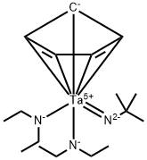 (tert-butylimino)bis(diethylamino)cyclopentadienyltantalum Structure