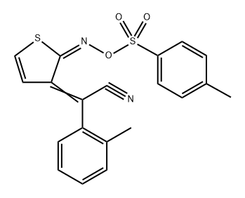 2-Methyl-α-[2-[[[(4-methylphenyl)sulfonyl]oxy]imino]-3(2H)-thienylidene]benzeneacetonitrile Structure