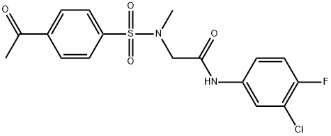 Acetamide, 2-[[(4-acetylphenyl)sulfonyl]methylamino]-N-(3-chloro-4-fluorophenyl)- Structure