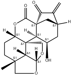 10,13-Dideoxy-10α,21-epoxy-5β-hydroxyenmein 구조식 이미지