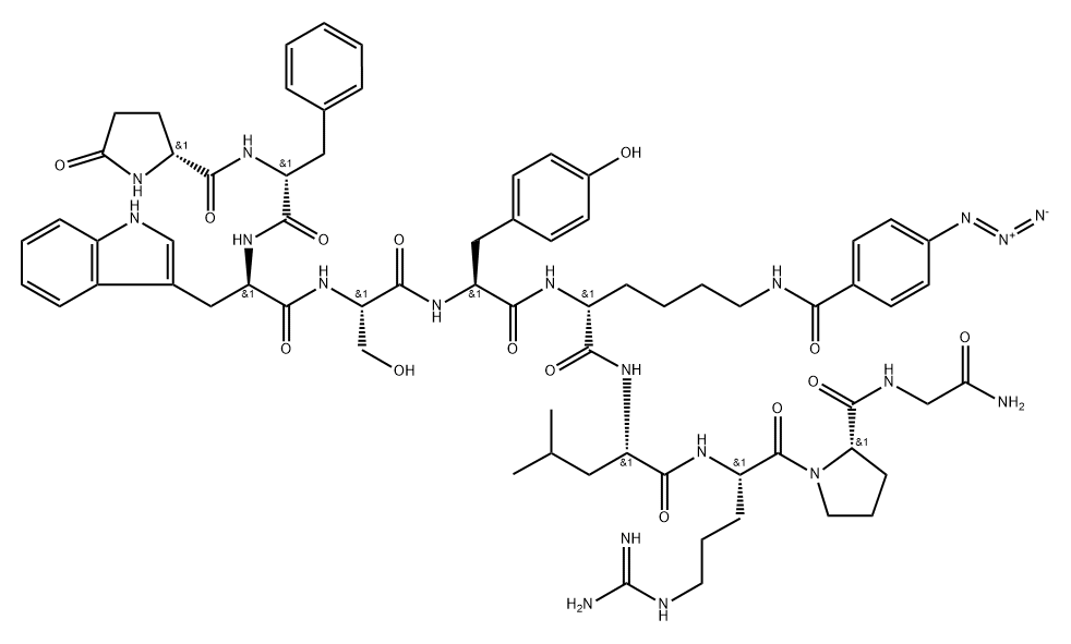 LHRH, pGlu(1)-Phe(2)-Trp(3)-Ser(4)-N-epsilon-azidobenzoyl-Lys(6)- 구조식 이미지