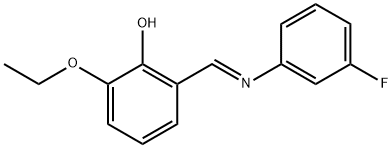 (E)-2-ethoxy-6-(((3-fluorophenyl)imino)methyl)phenol Structure