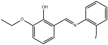 (E)-2-ethoxy-6-(((2-fluorophenyl)imino)methyl)phenol Structure