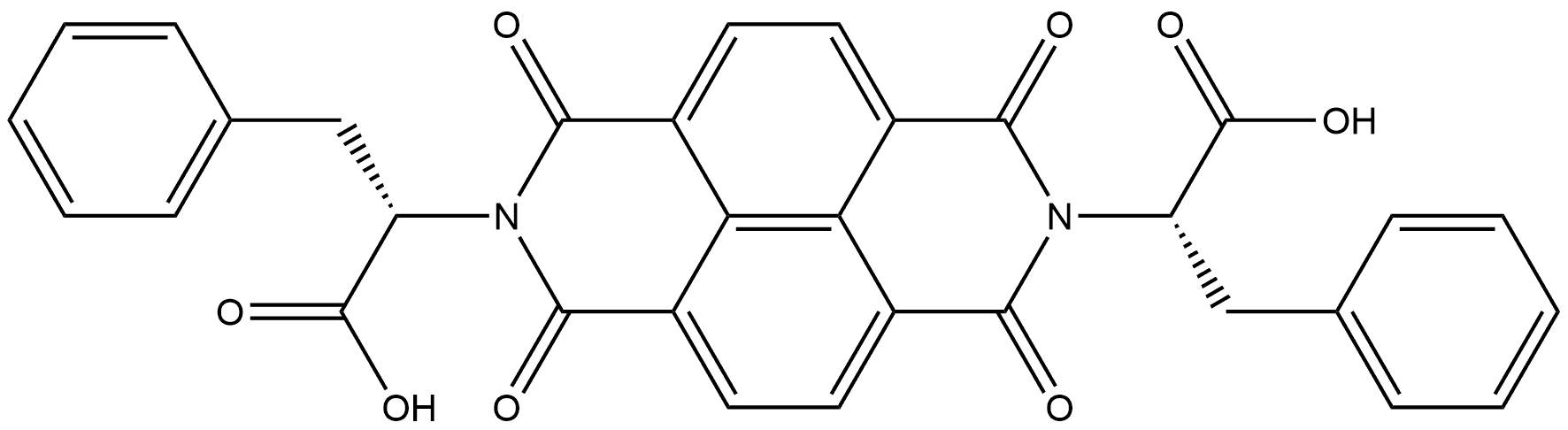 2,2'-(1,3,6,8-tetraoxo-1,3,6,8-tetrahydrobenzo[lmn][3,8]phenanthroline-2,7-diyl)bis(3-phenylpropanoic acid) Structure