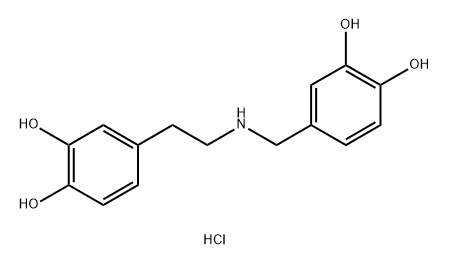 4-(2-{[(3,4-dihydroxyphenyl)methyl]amino}ethyl)b enzene-1,2-diol hydrochloride Structure