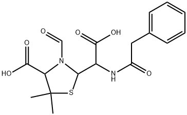 2-Thiazolidineacetic acid, 4-carboxy-3-formyl-5,5-dimethyl-α-[(2-phenylacetyl)amino]- Structure