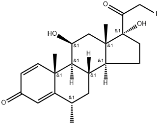 (1R,3aS,3bS,5S,9aR,9bS,10S,11aS)-1,10-dihydroxy-1-(2-iodoacetyl)-5,9a,11a-trimethyl-1H,2H,3H,3aH,3bH,4H,5H,7H,9aH,9bH,10H,11H,11aH-cyclopenta[a]phenanthren-7-one Structure