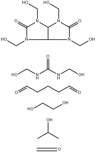 Pentanedial, reaction products with N,N'-bis(hydroxymethyl)urea, ethylene glycol, formaldehyde, iso-Pr alc. and tetrahydro-1,3,4,6-tetrakis(hydroxymethyl)imidazo[4,5-d]imidazole-2,5(1H,3H)-dione Structure