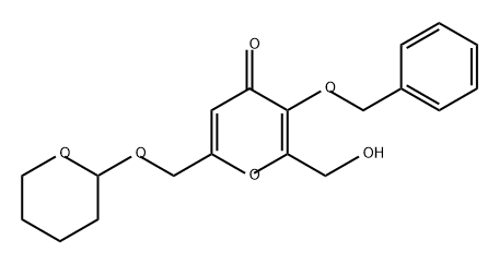 3-(benzyloxy)-2-(hydroxymethyl)-6-(((tetrahydro-2H-pyran-2-yl)oxy)-methyl)-4H-pyran-4-one 구조식 이미지