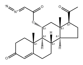 (Z)-1-[[(8S,9S,10R,11R,13R,14S,17S)-17-acetyl-10,13-dimethyl-3-oxo-1,2 ,6,7,8,9,11,12,14,15,16,17-dodecahydrocyclopenta[a]phenanthren-11-yl]o xy]-2-diazonio-ethenolate Structure