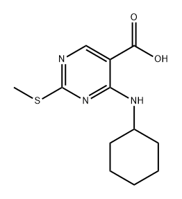 4-(cyclohexylamino)-2-(methylthio)pyrimidine-5-carboxylic acid Structure