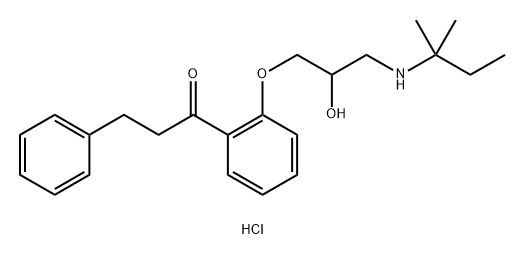 1-Propanone, 1-[2-[3-[(1,1-dimethylpropyl)amino]-2-hydroxypropoxy]phenyl]-3-phenyl-, hydrochloride (9CI) 구조식 이미지