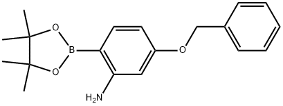 5-(Phenylmethoxy)-2-(4,4,5,5-tetramethyl-1,3,2-dioxaborolan-2-yl)benzenamine Structure