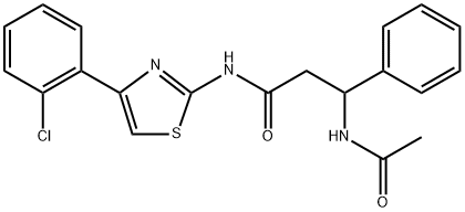 Benzenepropanamide, β-(acetylamino)-N-[4-(2-chlorophenyl)-2-thiazolyl]- 구조식 이미지