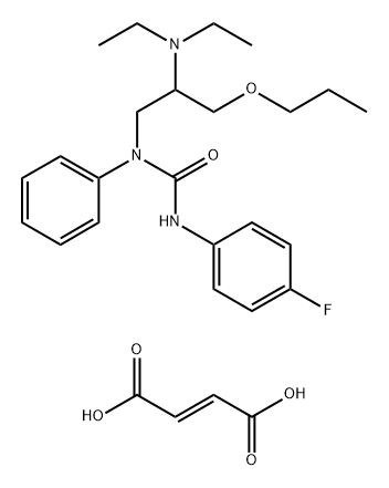 but-2-enedioic acid, 1-(2-diethylamino-3-propoxy-propyl)-3-(4-fluoroph enyl)-1-phenyl-urea 구조식 이미지