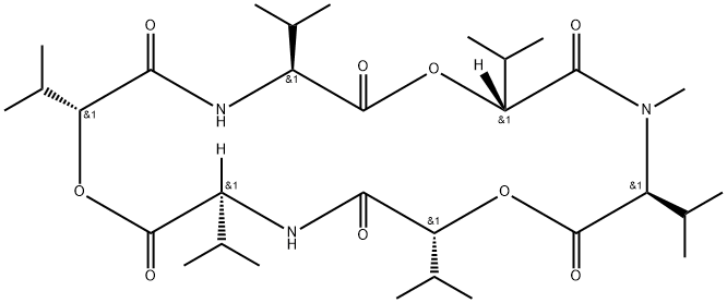 Cyclo[(2R)-2-hydroxy-3-methylbutanoyl-L-valyl-(2R)-2-hydroxy-3-methylbutanoyl-L-valyl-(2R)-2-hydroxy-3-methylbutanoyl-N-methyl-L-valyl] Structure