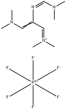 Methanaminium, N-[3-(dimethylamino)-2-[[(dimethylamino)methylene]amino]-2-propen-1-ylidene]-N-methyl-, hexafluorophosphate(1-) (1:1) Structure