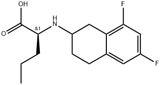 (2S)-2-((6,8-difluoro-1,2,3,4-tetrahydronaphthalen-2-yl)amino)pentanoic acid Structure