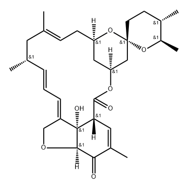 Milbemycin B, 5-demethoxy-28-deoxy-6,28-epoxy-25-methyl-5-oxo-, (6S,25R)- Structure