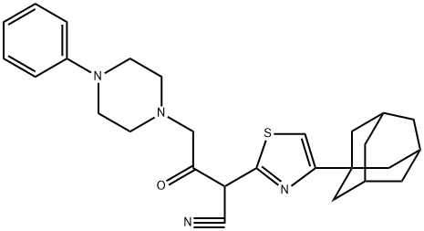 1-Piperazinebutanenitrile, β-oxo-4-phenyl-α-(4-tricyclo[3.3.1.13,7]dec-1-yl-2-thiazolyl)- Structure