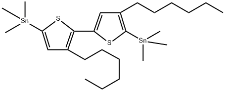 (3,4'-dihexyl-2,2'-bithiophene-5,5'-diyl)bis(trimethylstannane) Structure