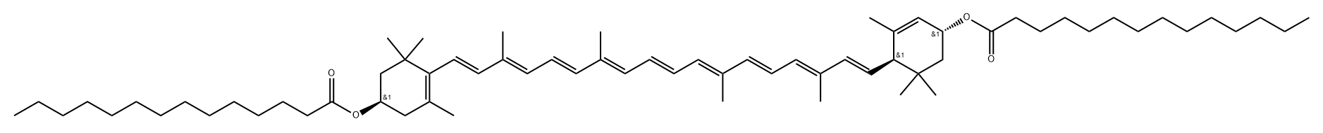 .beta.,.epsilon.-Carotene-3,3-diol, ditetradecanoate, (3R,3R,6R)- Structure