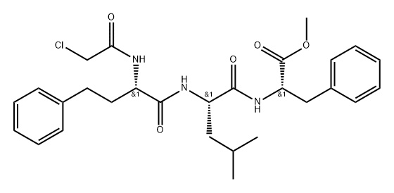 L-Phenylalanine,(alphaS)-alpha-[(2-chloroacetyl)amino]benzenebutanoyl-L-leucyl-, methyl ester Structure