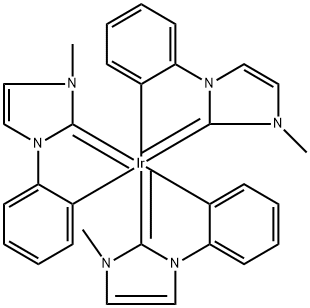 mer -Tris(1-phenyl-3-methylimidazolin-2-ylidene-C,C(2)'iridium(III) Structure