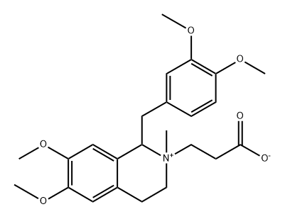 Isoquinolinium, 2-(2-carboxyethyl)-1-[(3,4-dimethoxyphenyl)methyl]-1,2,3,4-tetrahydro-6,7-dimethoxy-2-methyl-, inner salt Structure