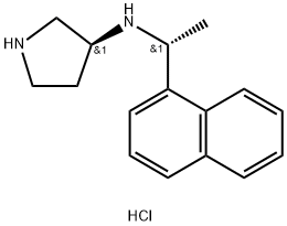 3-Pyrrolidinamine, N-[(1R)-1-(1-naphthalenyl)ethyl]-, hydrochloride (1:2), (3S)- Structure
