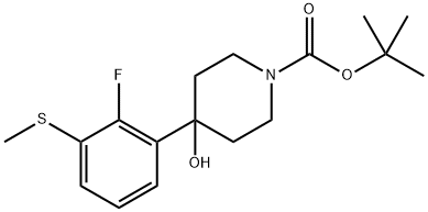 tert-butyl 4-(2-fluoro-3-(methylthio)phenyl)-4-hydroxypiperidine-1-carboxylate Structure