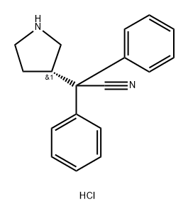 (S)-2,2-Diphenyl-2-(pyrrolidin-3-yl)acetonitrile Hydrochloride Structure